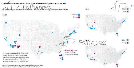 Como votaram os condados com brasileiros aptos a ir s urnas