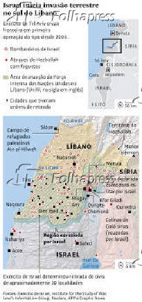 Israel inicia invaso terrestre no sul do Lbano