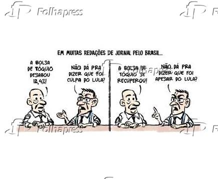 Charge - 'Em muitas redaes de jornal pelo Brasil...'