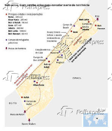 Sob cerco, Gaza recebe aviso para esvaziar norte do territrio