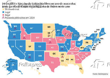 24 estados e Distrito de Colmbia liberam uso de maconha; tema ganha destaque na campanha de Biden neste ano