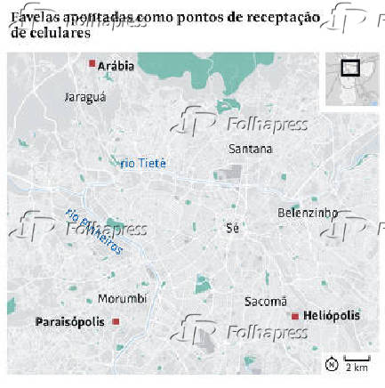 Favelas apontadas como pontos de receptao de celulares