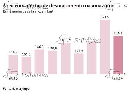 rea com alertas de desmatamento na amaznia