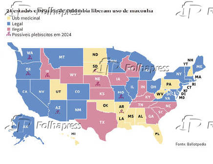 24 estados e Distrito de Colmbia liberam uso de maconha