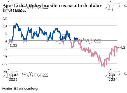 Aposta de fundos brasileiros na alta do dlar.