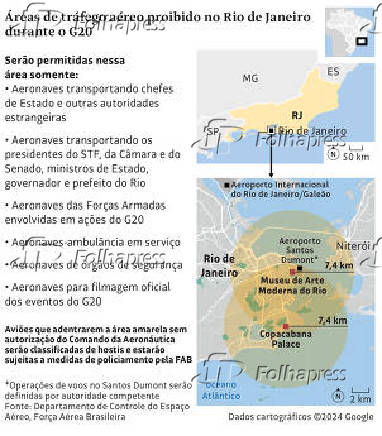 rea de trfego areo proibido no Rio de Janeiro durante o G20