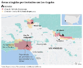 reas atingidas por incndios em Los Angeles sofrem alertas de retirada