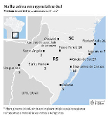 Infogrfico Malha area emergencial no Sul