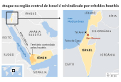 Ataque na regio central de Israel  reivindicado por rebeldes houthis