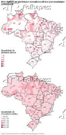 Distribuio de prefeitas e vereadoras eleitas por municpio (2000-2020)