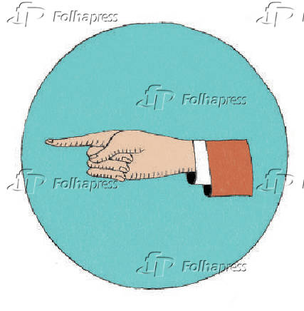 Mo dentro de um crculo verde apontando com o dedo indicador