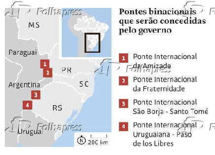 Pontes binacionais que sero concedidas pelo governo