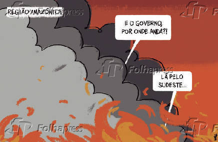 Charge - Queimada na Amaznia'