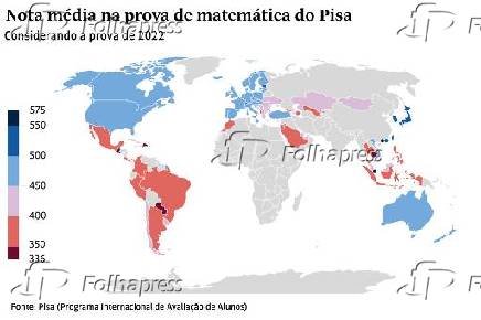 Nota mdia na prova de matemtica do Pisa