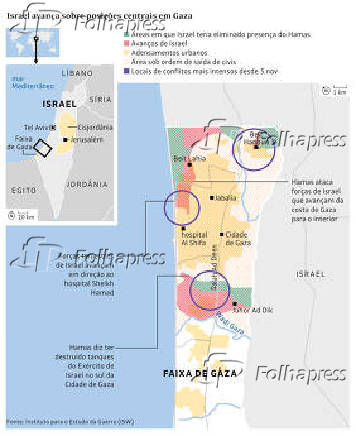 Israel avana sobre posies centrais em Gaza