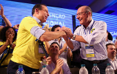 Joo Doria e Gerlado Alckmin durante conveno do PSDB
