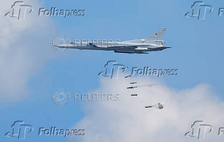 FILE PHOTO: Tupolev Tu-22M3 bomber performs during International Army Games 2016 in Dubrovichi outside Ryazan