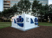 FILE PHOTO: New SLB logo seen in Houston, Texas