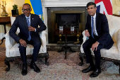 FILE PHOTO: Britain's Prime Minister Rishi Sunak meets with President of Rwanda Paul Kagame in London