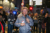 Manifestantes fazem protesto contra a obra do tnel da Sena Madureira em SP