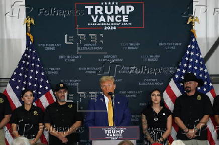 Republican Presidential Candidate Donald J. Trump Speaks to the Press in Austin, Texas