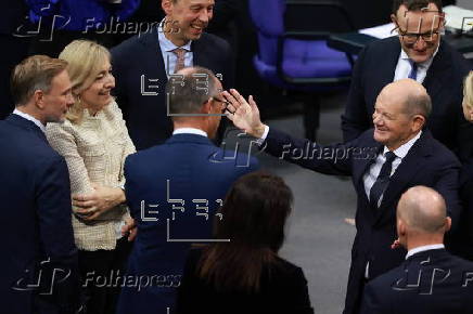 German Chancellor Scholz delivers government statement on current political situation