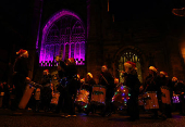 The 12 Days of Christmas Parade passes Chester Cathedral