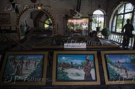 Vista interna do museu Musee Ogier-Fombrun, da histria haitiana