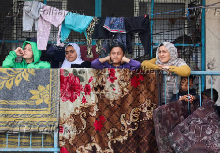 FILE PHOTO: Displaced Palestinians shelter in UNRWA-affiliated school, in Deir Al-Balah