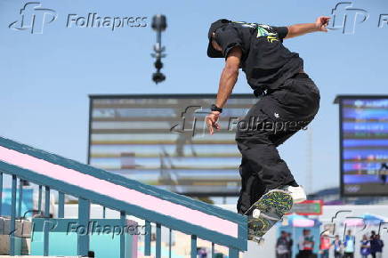 O skatista brasileiro Kelvin Hoefler na preliminar do  street