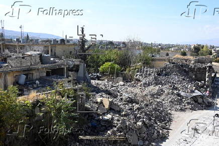 Damage following Israeli airstrikes near ancient ruins of Baalbek, Lebanon