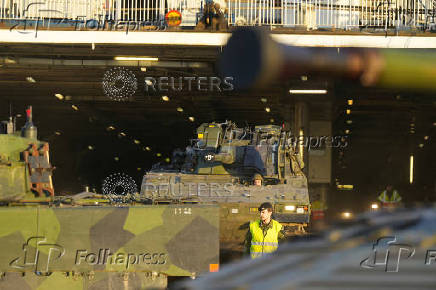 Swedish troops of NATO Multinational Brigade Latvia arrive in Riga port