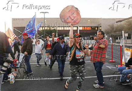 FILE PHOTO: Supporters of U.S. President Donald Trump gather at a ?Stop the Steal? protest in Phoenix
