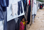 Displaced Palestinians shelter in tents in Rafah, southern Gaza Strip
