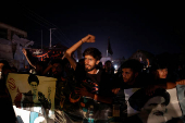 Kashmiri Shia Muslims protest against Israel following the killing of Hezbollah leader Nasrallah in an Israeli airstrike in Beirut, in Srinagar