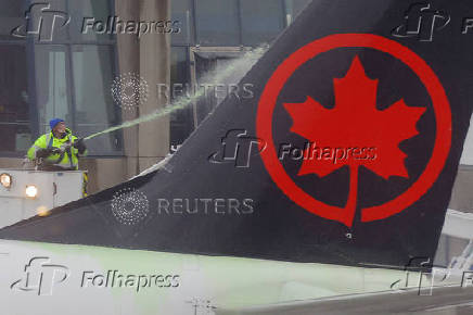 FILE PHOTO: Air Canada plane at Logan Airport in Boston, Massachusetts,