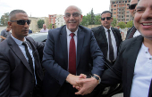 Presidential candidate, Abdel-Ali Hassani Cherif, arrives for his campaign rally in Tizi-Ouzou