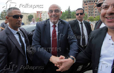 Presidential candidate, Abdel-Ali Hassani Cherif, arrives for his campaign rally in Tizi-Ouzou