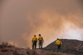 Firefighters battle 'Line Fire' wildfire in California