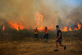 Forest fire in Gondomar, Portugal