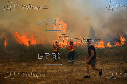 Forest fire in Gondomar, Portugal