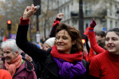 Protest to mark the International Day for Elimination of Violence Against Women, in Paris