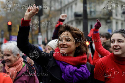 Protest to mark the International Day for Elimination of Violence Against Women, in Paris