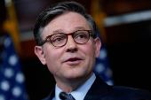 U.S. House Speaker Johnson (R-LA) holds a press conference on Capitol Hill in Washington