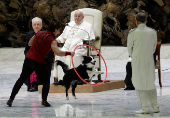 Pope Francis holds the weekly general audience