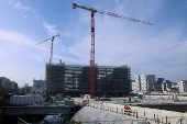 The Winter Olympics village construction site in Milan