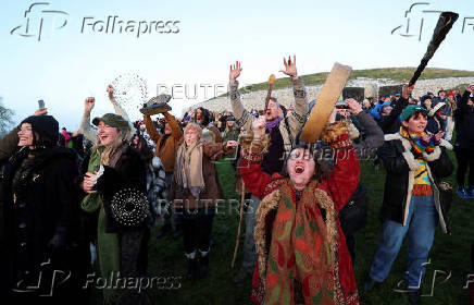 Winter solstice at 5000-year-old stone age tomb of Newgrange in Ireland