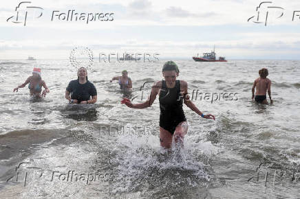 Annual Polar Bear swim at Coney Island in New York