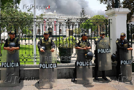 Members of unions and social organizations protest on the sidelines of the APEC summit in Lima