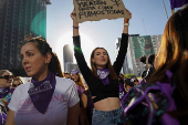 Protest to mark the International Day for the Elimination of Violence Against Women, in Mexico City